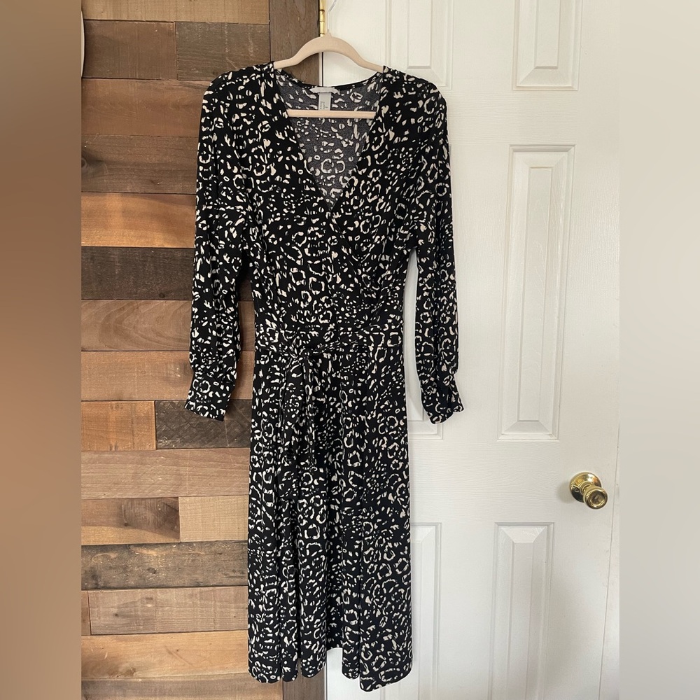 H&M Black and Cream Animal Print Dress - Picture 4 of 5
